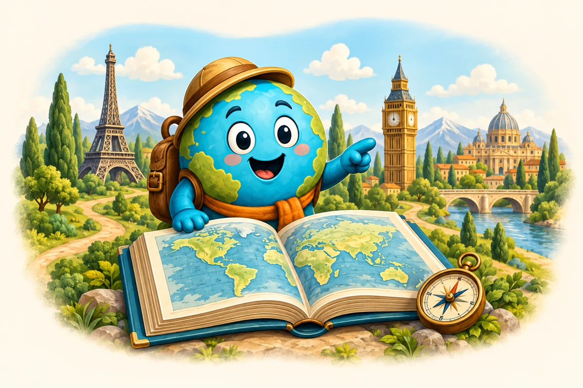 MemoCap’s globe explorer invites you into an atlas surrounded by landmarks.